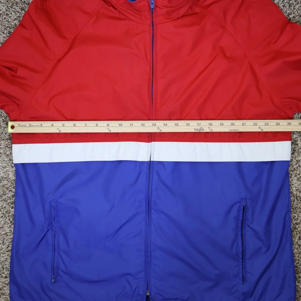 Vintage‎ 90s Woolrich Windbreaker Large Retro Colorblock Red Blue Nylon Coat